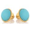 [R5582] - Silver Earrings 'Meghan' Turquoise Gold - 10x8 Mm