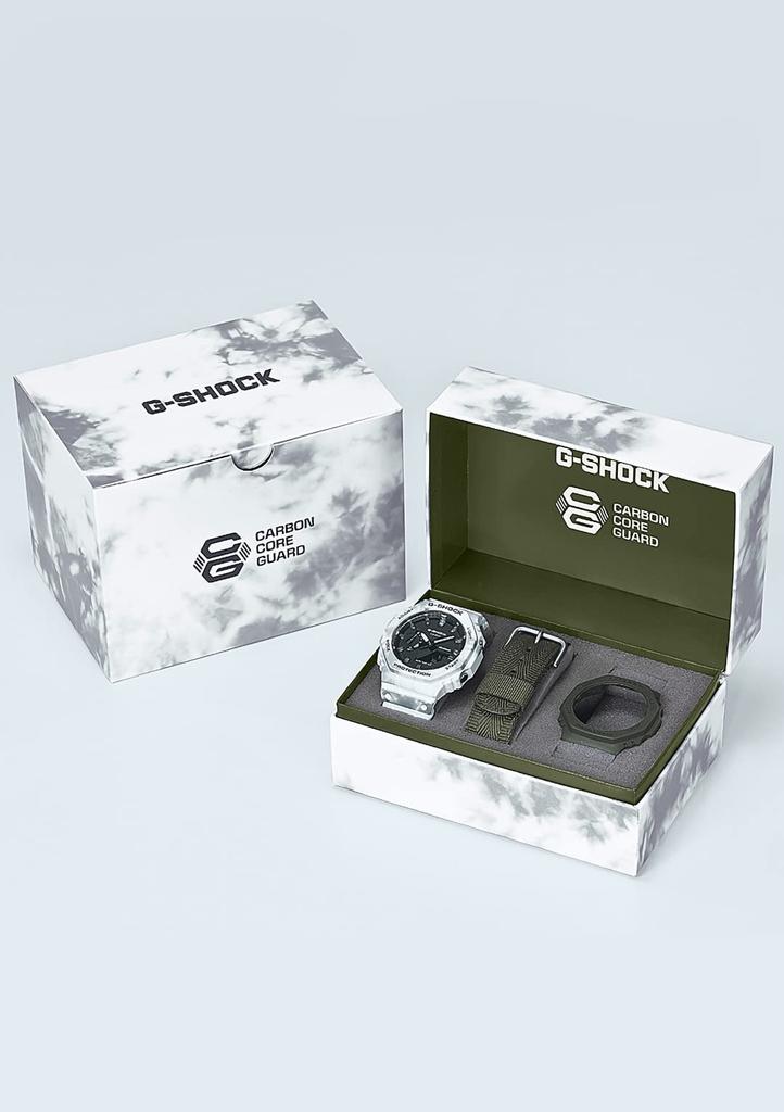 Часы BOX набор с запасными частями GRUNGE SNOW CAMOUFLAGE Белый [Casio] G-Shock [] GAE-2100GC-7AJR Мужские