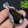 Smoky Topaz Gemstone 925 Sterling Silver Gift Jewelry Pendant 2.21"