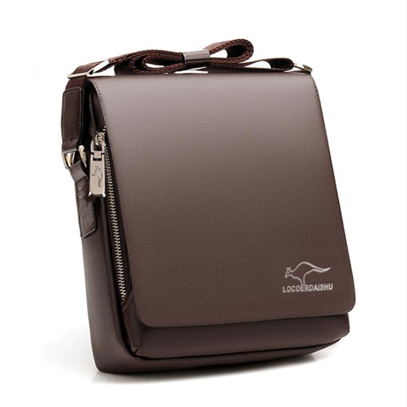 Messenger Shoulder Bag Men Leather Briefcase Casual Business Crossbody Handbag