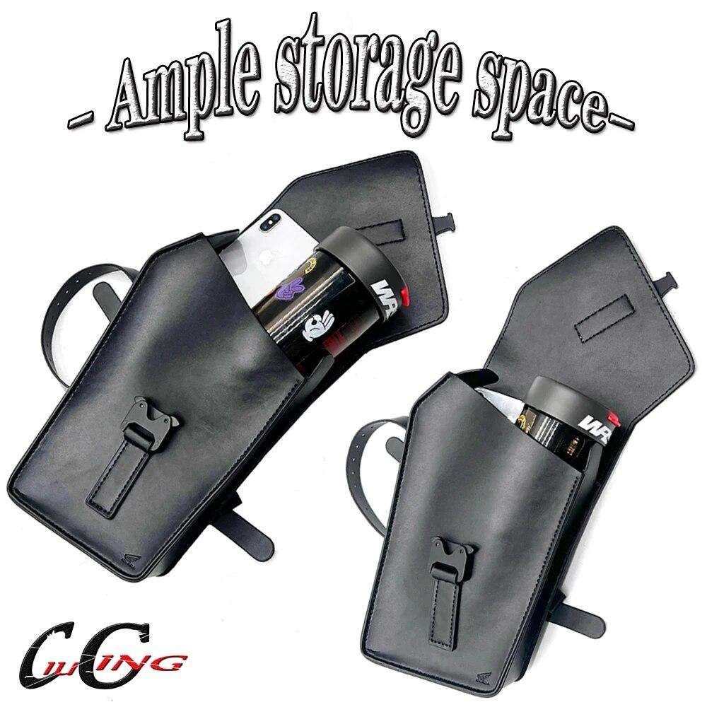 Сумка на боковую раму мотоцикла для HONDA CL250/300 CL500 2023 cl 250 cl 500, сумки для инструментов, боковая сумка из коровьей кожи, водонепроницаемая сумка для хранения