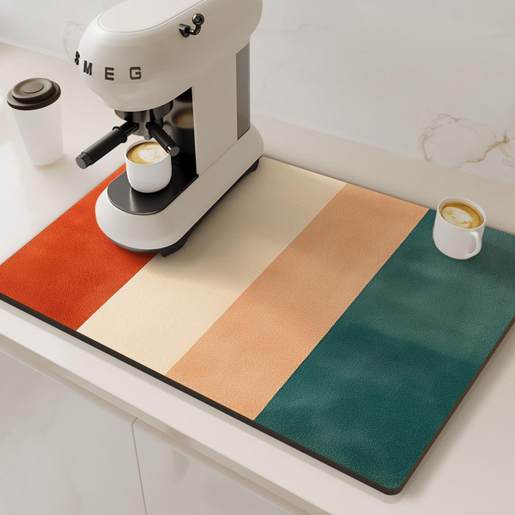 Коврик для кофемашины, дренажный коврик для кухни, нескользящие коврики для сушки посуды, быстросохнущий коврик для стола, подставка под столовые приборы, посуда