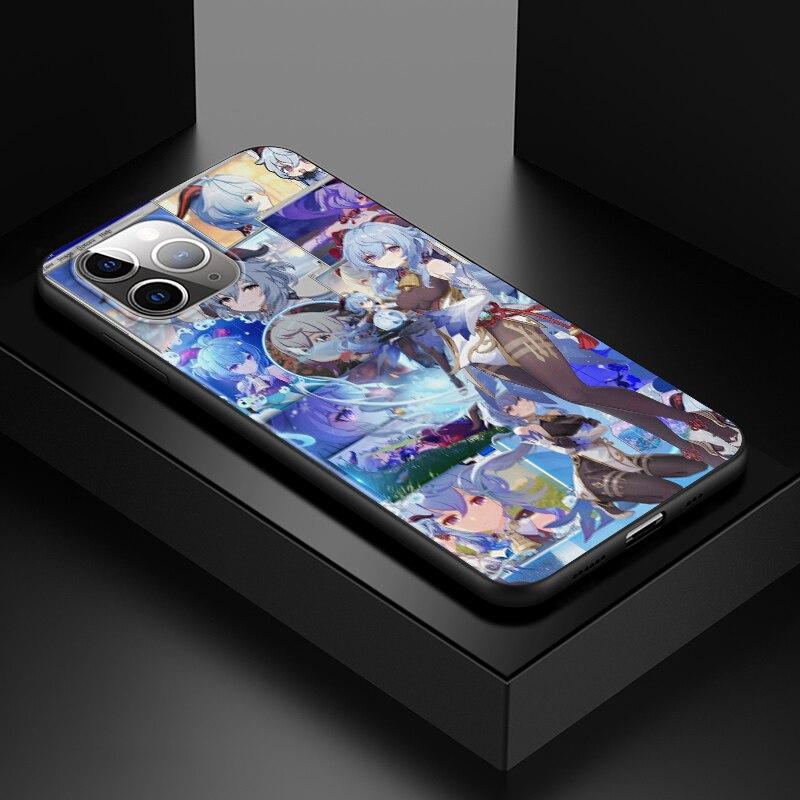 Genshin Impact для Apple iPhone 13 12 11 SE XS XR X 7 8 6 5 S mini Plus Pro MAX 2020, мягкий черный чехол для телефона