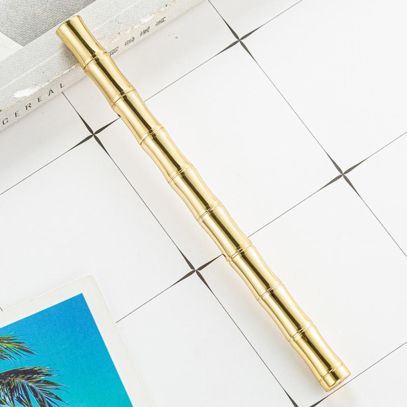 Новый! 0,5 мм латунная деловая ручка для подписи, однотонная бамбуковая ручка для подарков, ручка-роллер, студенческие канцелярские принадлежности, офис
