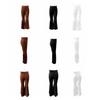Solid Color Suede Tassel Pants Fringe Hem Slim Fit Flare Pants Retro High Waist Trousers  Party