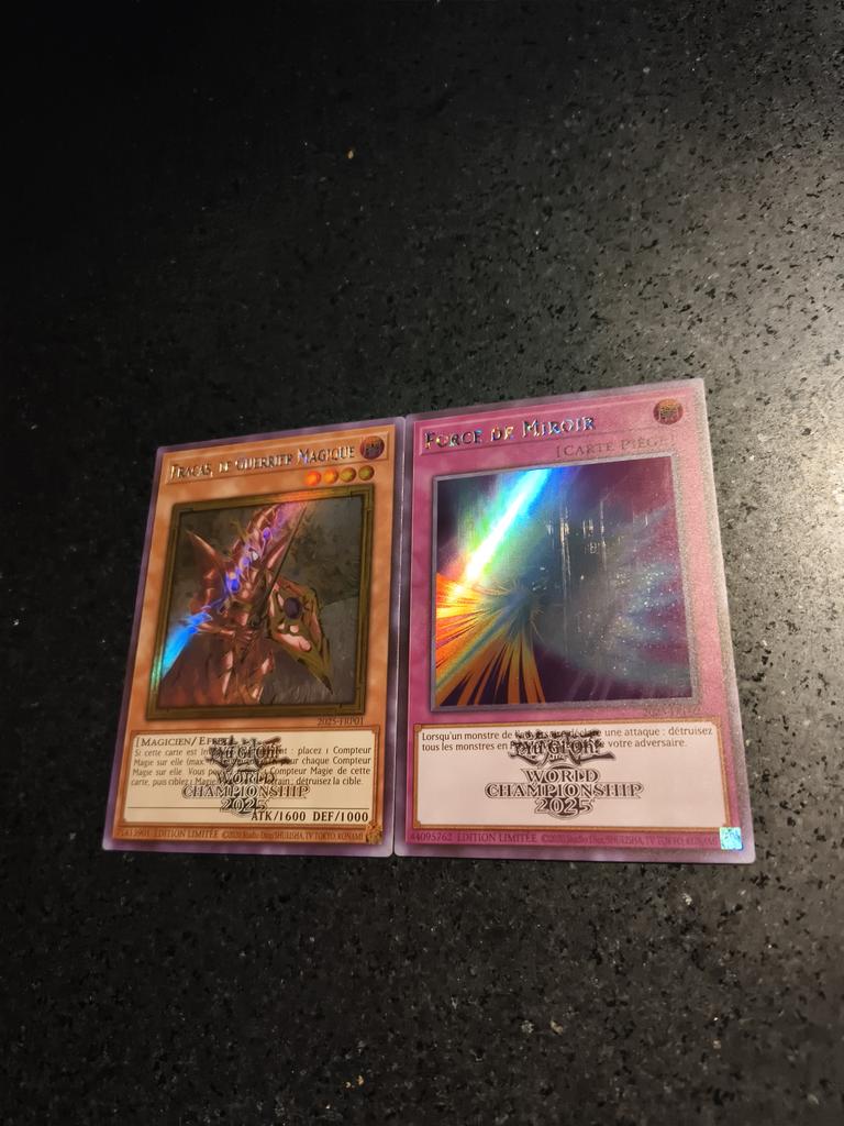 2 шт./комплект Yu-gi-oh! 2025 Wcs Самоконтроль Сбор подписей Коллекционная карточка с блестками Аниме Мультфильм Рождественский подарок