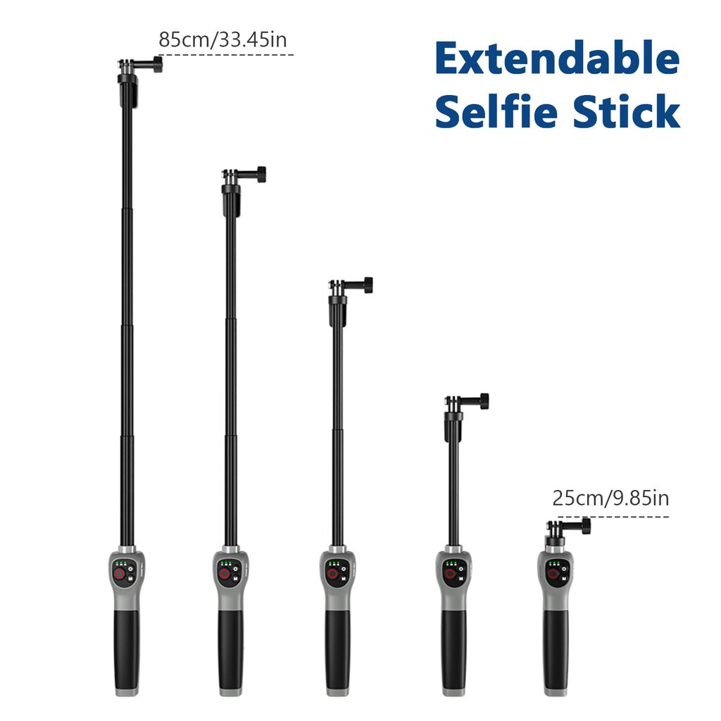 TELESIN Sports Camera Underwater Selfie Stick with Remote Control Diving Extension Stick Max. 85cm Extended Length 30M