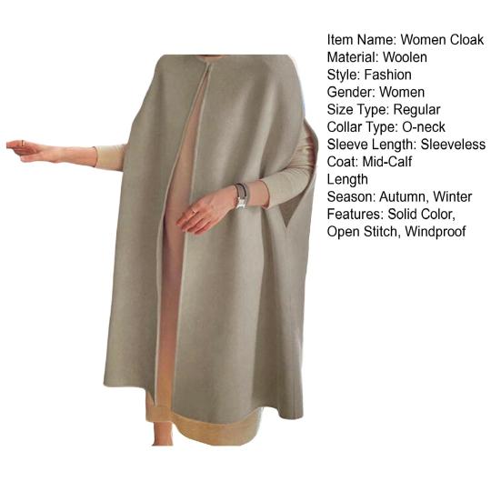 Женская теплая накидка без рукавов в японском стиле с рукавами «летучая мышь», осенне-зимняя, открытая.