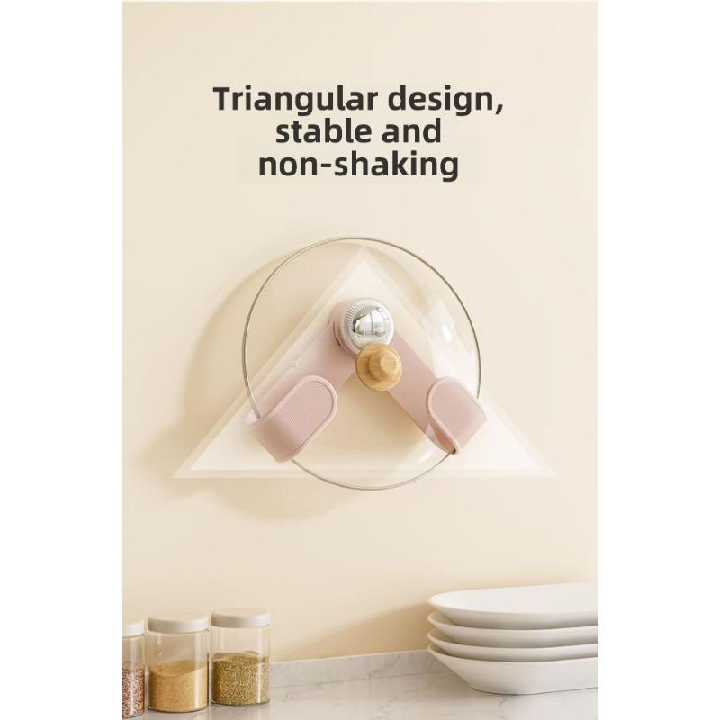 Присоска Подставка для крышек кастрюль Настенная Не перфорированная Кухонная полка для хранения Подставка для разделочных досок