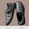Fashion Outdoor Quick Dry Male Sandals Hand-stitching Men's Summer Shoes New Casual Leather Beach Flats Anti-collision Toe Roma Sandals