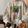 Мужская американская мультяшная толстовка Hip Hop с начесом, утепленная, с круглым вырезом, осенне-зимняя верхняя одежда