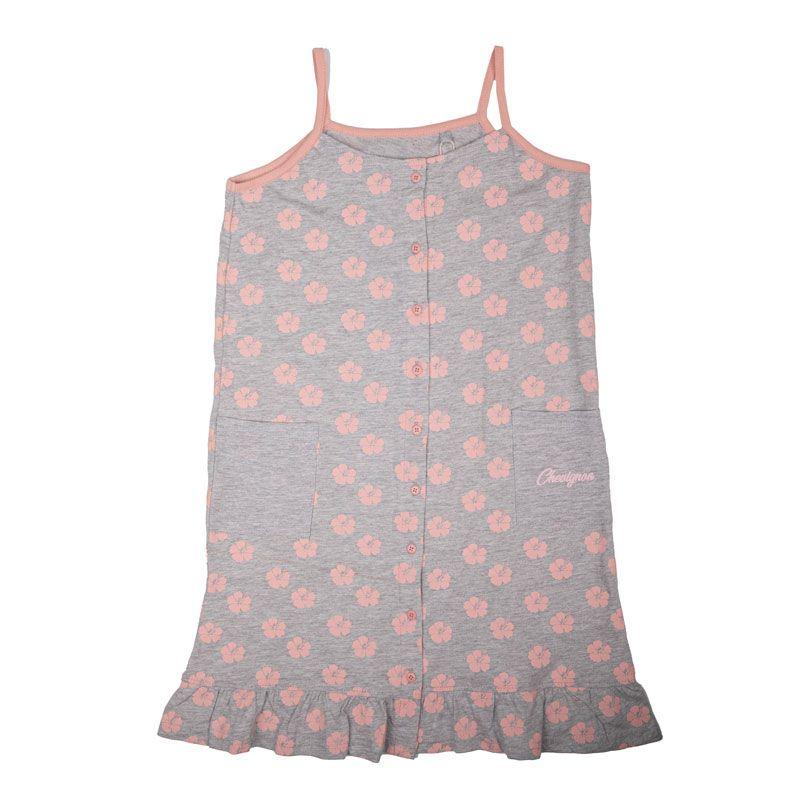 Платье на бретелях с цветочными пуговицами спереди Детский CHEVIGNON