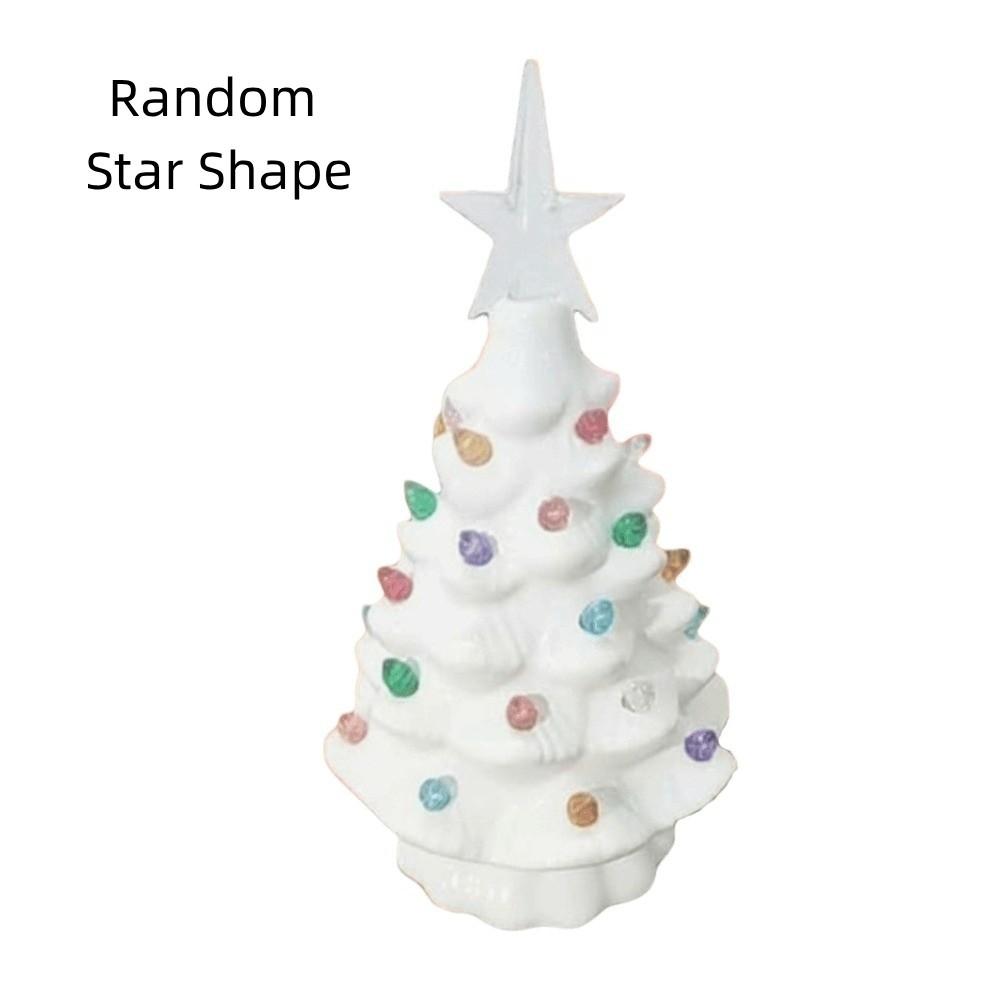 Vintage Mini Christmas Tree Light Colorful Light Star Topper Christmas Tree LED Ornament Handicraft With Lights