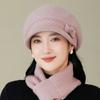 New Women's Autumn and Winter Faux Rabbit Fur Cap with Fleece Ear Protectors To Keep Warm Outdoor Knitted Wool Cap