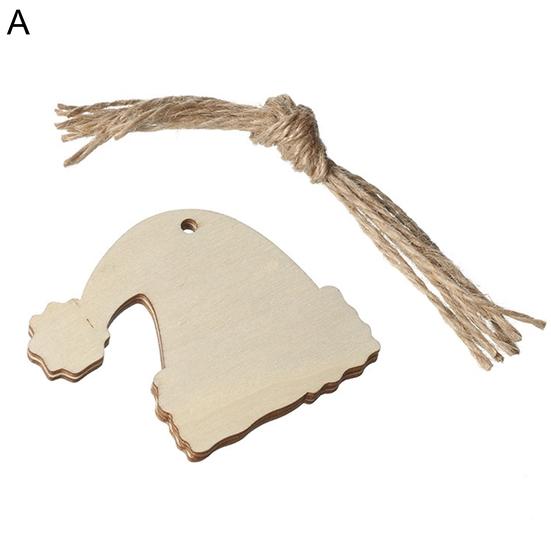 10 компл. рождественской елки с заусенцами, подвесная толщина, бесплатная форма, лазерная резка по дереву, мультяшная форма, резьба по дереву