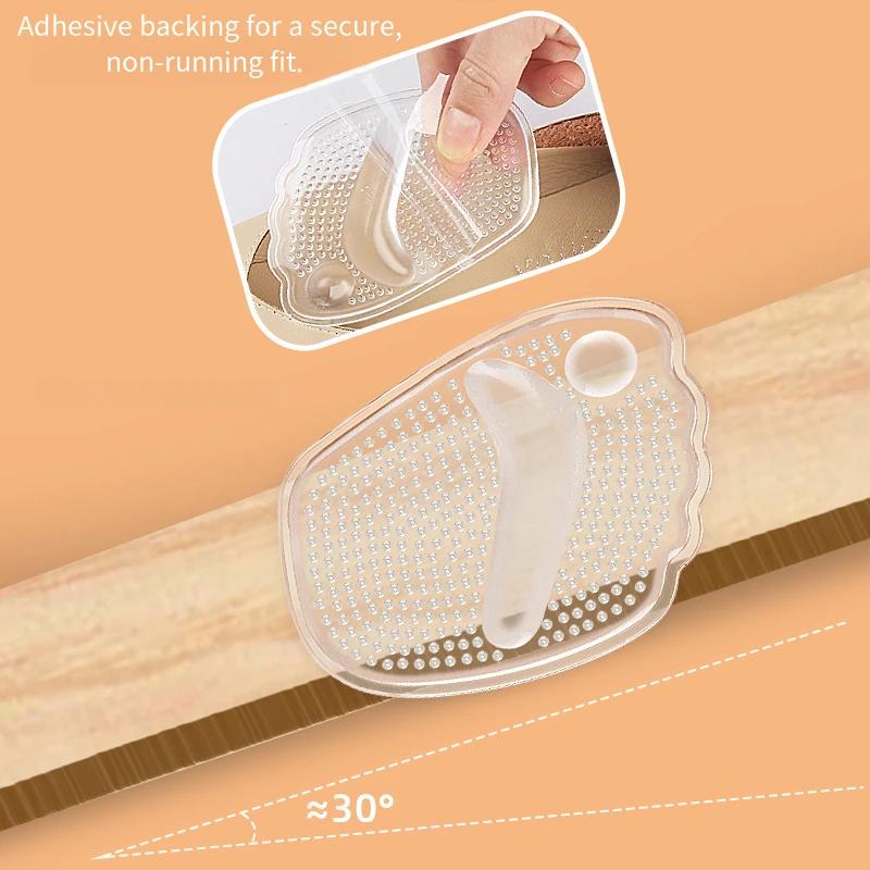 Silicone Gel Forefoot Pads for Women High Heels Half Insoles Anti-slip GEL Self-adhesive Shoe Pad Foot Pain Care Inserts Cushion