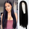 Long Straight Ombre Wig Red Synthetic Wigs for Black Women, Wine Red Wig Cosplay, for Halloween Party 30 Inches