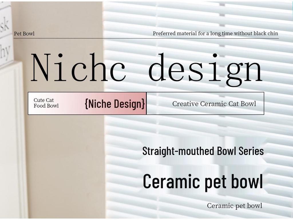 Керамическая миска для корма домашних животных с приподнятой бамбуковой подставкой - Антиопрокидывающаяся конструкция для собак и кошек, Защищает шейный отдел позвоночника