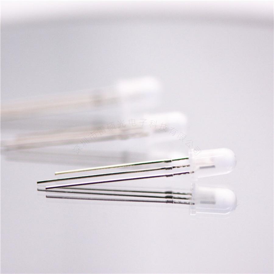 Dual Color Red & Blue 5mm Diffused LED, Common Anode, High Brightness, 3-Pin Round Head Indicator.