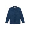 Solid Color Casual Comfortable Breathable Polo Long Sleeve Shirt Men Shirts Deep-Indigo A24WR-288