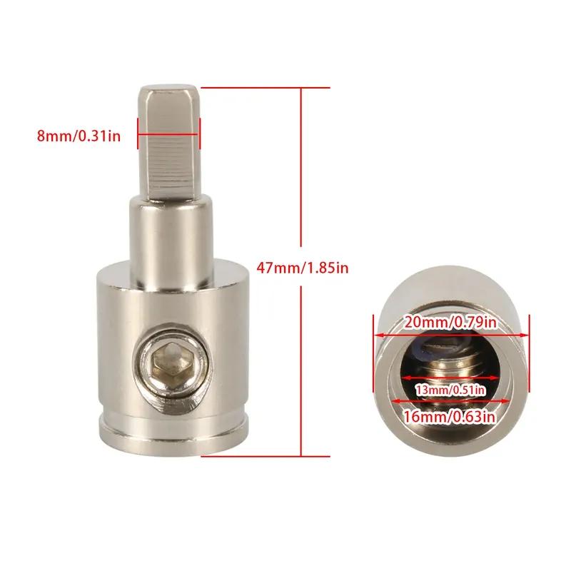1 Set 0 To 4 Gauge/ 4 To 8 Gauge Amplifier Input Reducer Connection Adapter Car Stereo Audio AWG Pin Power Ground Wire Terminals