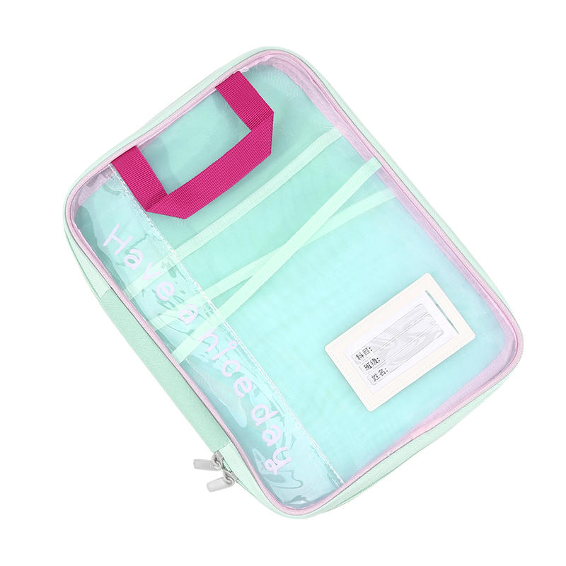 1PC Homework & College Papers Storage Pouch for Books Documents DIY Arts and Crafts Scrapbook Paper Transparent Zipper Document File Pouch