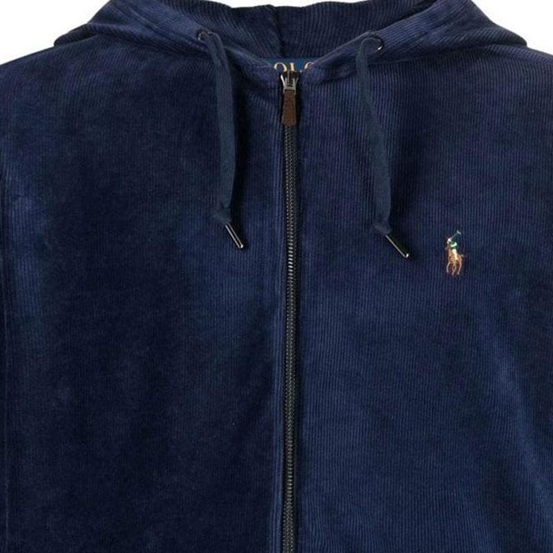 Polo Ralph Lauren Ss23 Solid Color Logo Embroidered Zip-Up Hoodie Men Hoodies Navy-Blue 710877154-005
