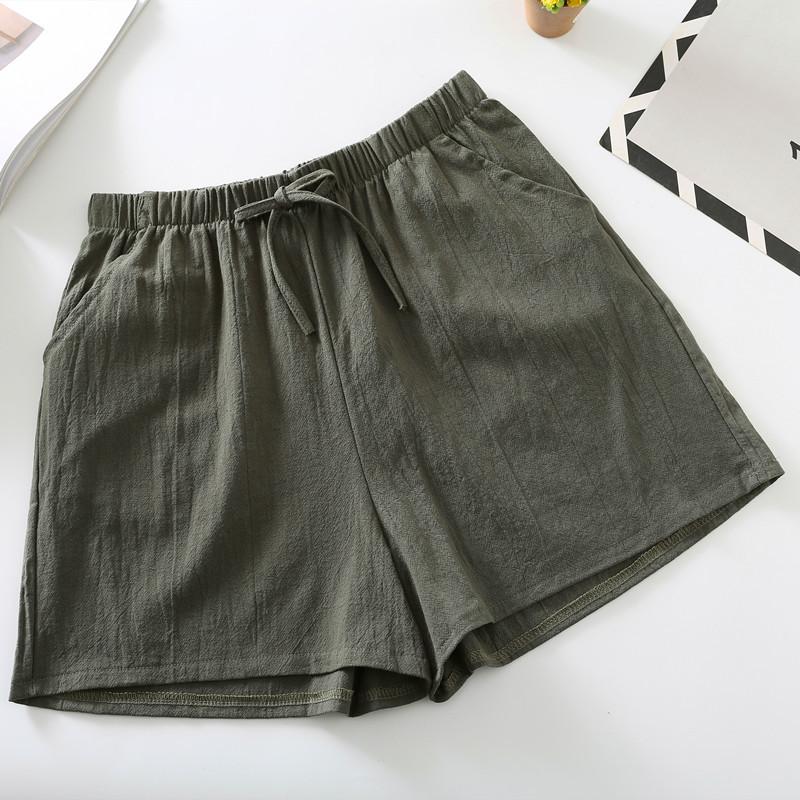 Casual Linen Shorts Women Gym Workout Shorts Pants High Waisted Black Ladies Short Femme Women Shorts Sport Femme