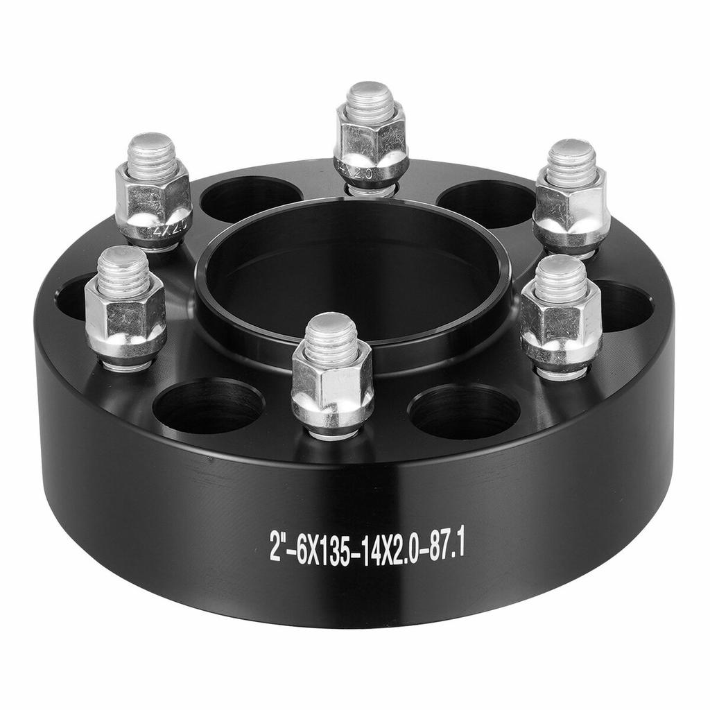2" 6"x5.3" Wheel Spacers Wheel Adapters 6 Lug Forged Spacer 4 PCS Black
