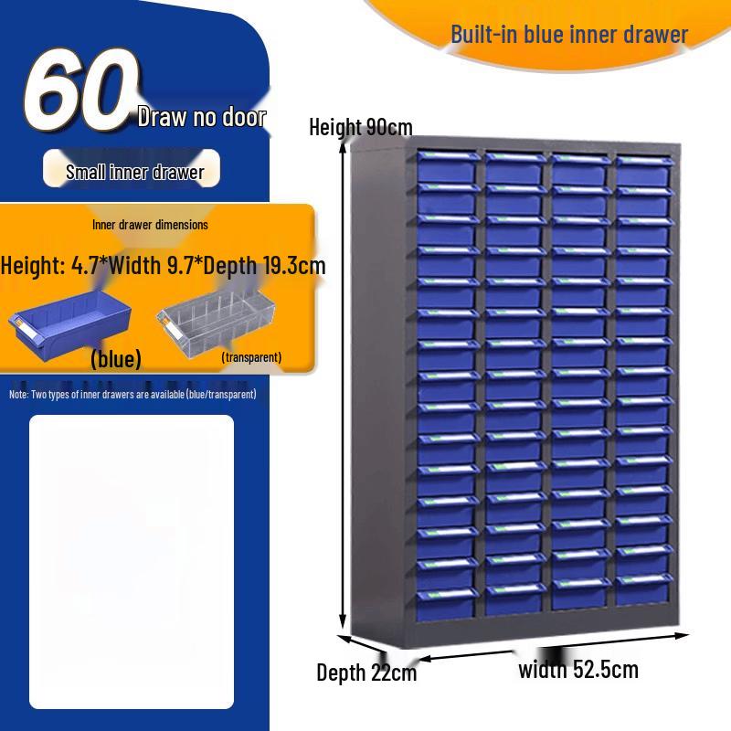 Compact 60-Drawer Small Blue Parts Organizer