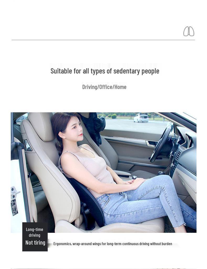 Эргономичная подушка для поясничной поддержки для автомобиля и офиса - Дышащая, удобная, с двойной спинкой