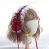 Sweet Hair Hoop Girls Cute Ruffled Cosplay Headband Hair Band Hair Accessories Lace Bow Ribbon Headdress Lolita DIY Headwear