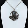 Azurite Malachite Pendant Copper Wire Wrapped Pendant Gemstone Handmade Pendant Copper Wire Wrap Jewelry Decent Octopus Pendant Gift For Him