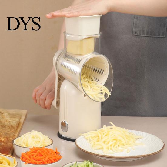 Stainless Steel Vegetable Slicer Manual Shredder, with Stable Suction Cup Base Design, 5 Removable Chopper Replaceable Blades Kitchen Chopper,