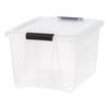 Stackable Plastic Storage Bins with Lids 32 Qt Durable Tote Containers Home Office Organization Clutter Control Ideal Seasonal