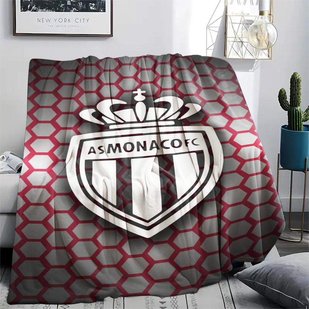 1Pc AS Monaco Print Flannel Blanket High Quality Warm Comfortable Cover for All Seasons Perfect for Gifts Home Decor