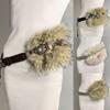 Y2K Plush Waist Belts Punk Furry Fur Cowgirl Waistband Vintage Faux Fur Belts Women Fashion