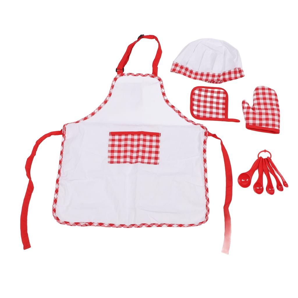 Детский костюм шеф-повара, фартук с регулируемым ремешком, шляпа шеф-повара, детский комплект шеф-повара для приготовления пищи и выпечки для девочек Tod