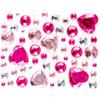 Pink Heart Rhinestone Stickers 0.5 To 2 Cm 50 Pieces