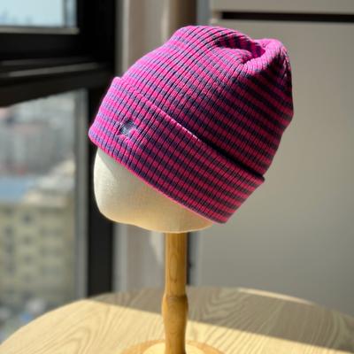 Теплая в полоску шапка-бини из вязаной шерсти для женщин, парный стиль, большой обхват головы, ветрозащитная и холодостойкая, модная