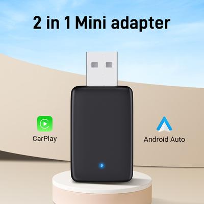 2025 НОВЫЙ 2-в-1 Умный Мини-бокс Беспроводной адаптер CarPlay Android Auto WIFI BT Автоматическое подключение для Toyota Volvo Benz MG Kia MAZDA FORD