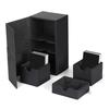 Card Deck Box with 3 Drawers Large Capacity Magnetic Closure PU Leather Game Card Storage Box for Holding Over 200 Cards