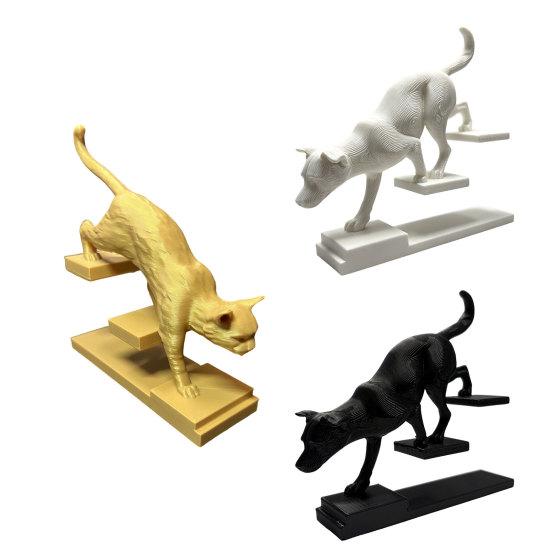 3D-печатная фигурка кошки и собаки DYS, скульптура животного на ступеньках, степпер в форме кошки/собаки, художественное настольное украшение, подарок