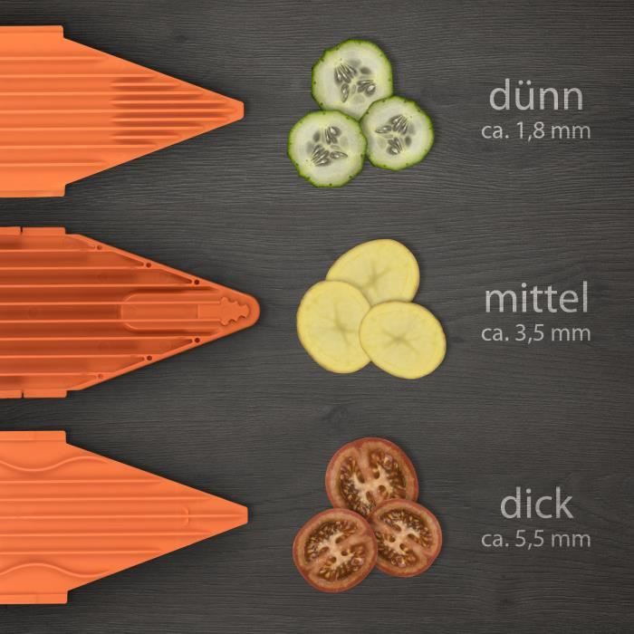 Mandoline - Börner - V1 ClassicLine Basic - Acier inoxydable - Poussoir de sécurité - Découpe rapide