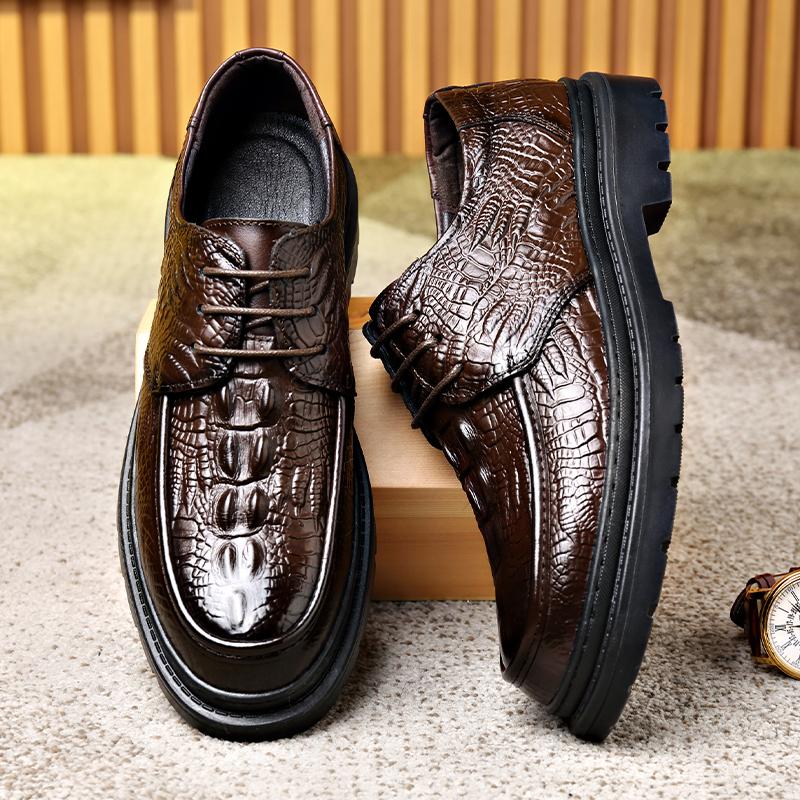 Простые кожаные оксфордские туфли, повседневная обувь из мягкой кожи, новая модная мужская обувь для торжественных случаев, деловая обувь с узором из крокодиловой кожи