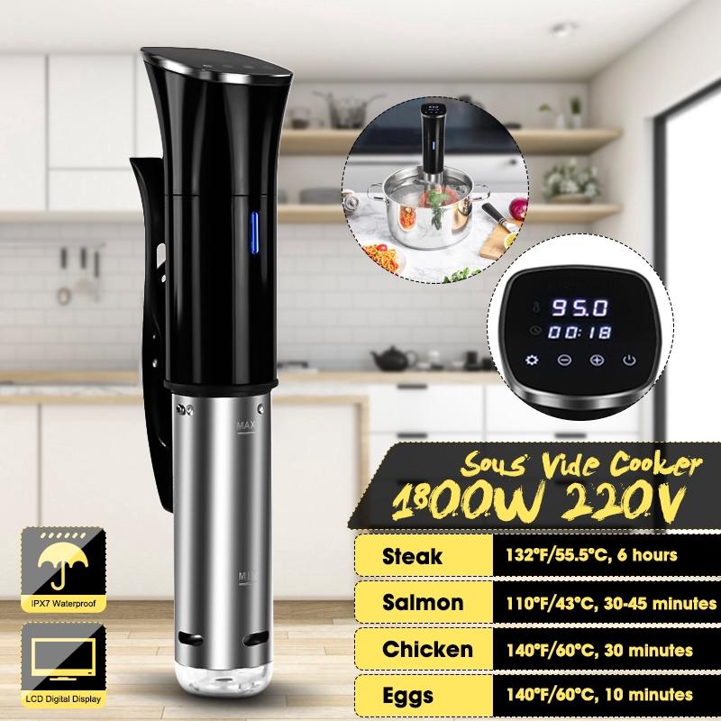 1800 Вт Вакуумная Низкотемпературная Пищевая Пароварка из Нержавеющей Стали 1800 Вт Мощный Погружной Циркулятор ЖК Цифровой Дисплей Таймера
