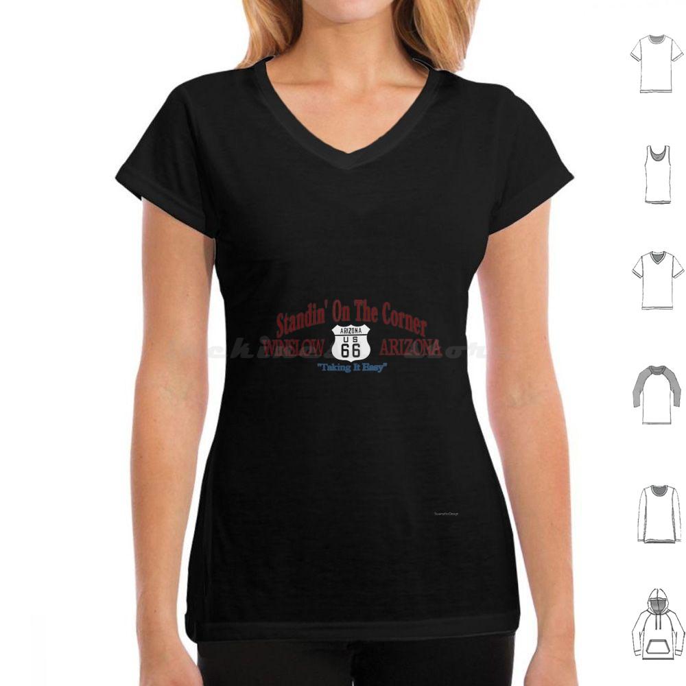 Standing On The Corner In Winslow Arizona T Shirt Big Size 100 Cotton Take It Easy Arizona Winslow Route 66