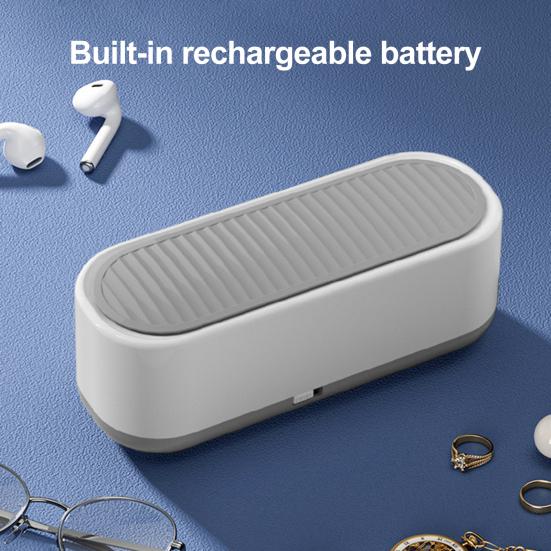 Ultrasonic Glasses Cleaner Professional High Frequency Jewelry Cleaner Machine Battery Powered Rings Jewelry Dentures Eyeglasses Cleaning Tools