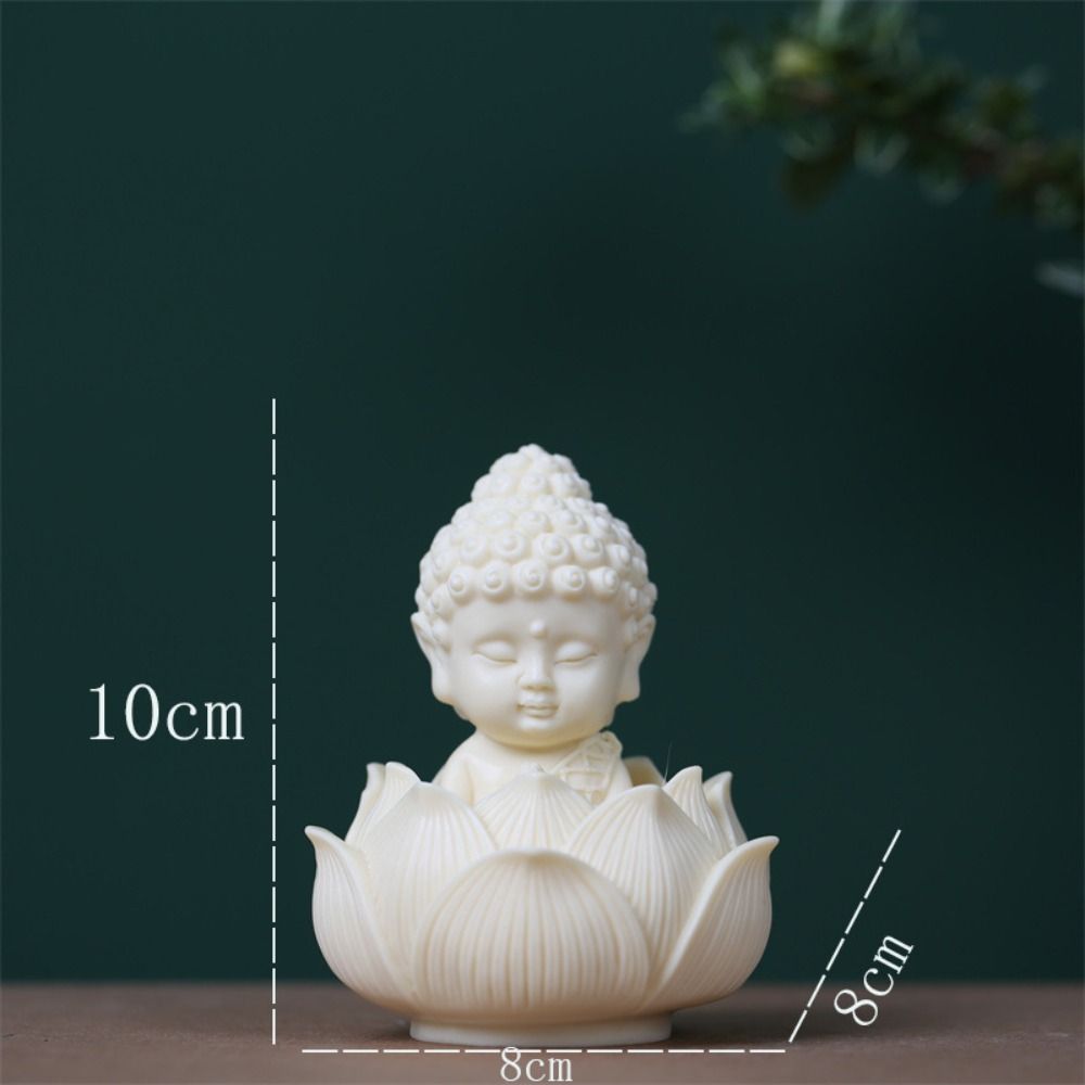 Chinese Style Buddha Ornaments Cute Coconut Figurine Lotus Tathagata Buddha Statue Car Interior