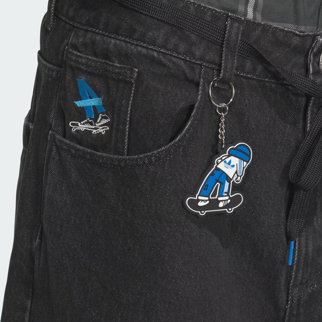 adidas Оригинальные свободные джинсы из стираного денима черные мужские JV6944
